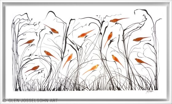 Reeds_With_Birds Gilded Stillness